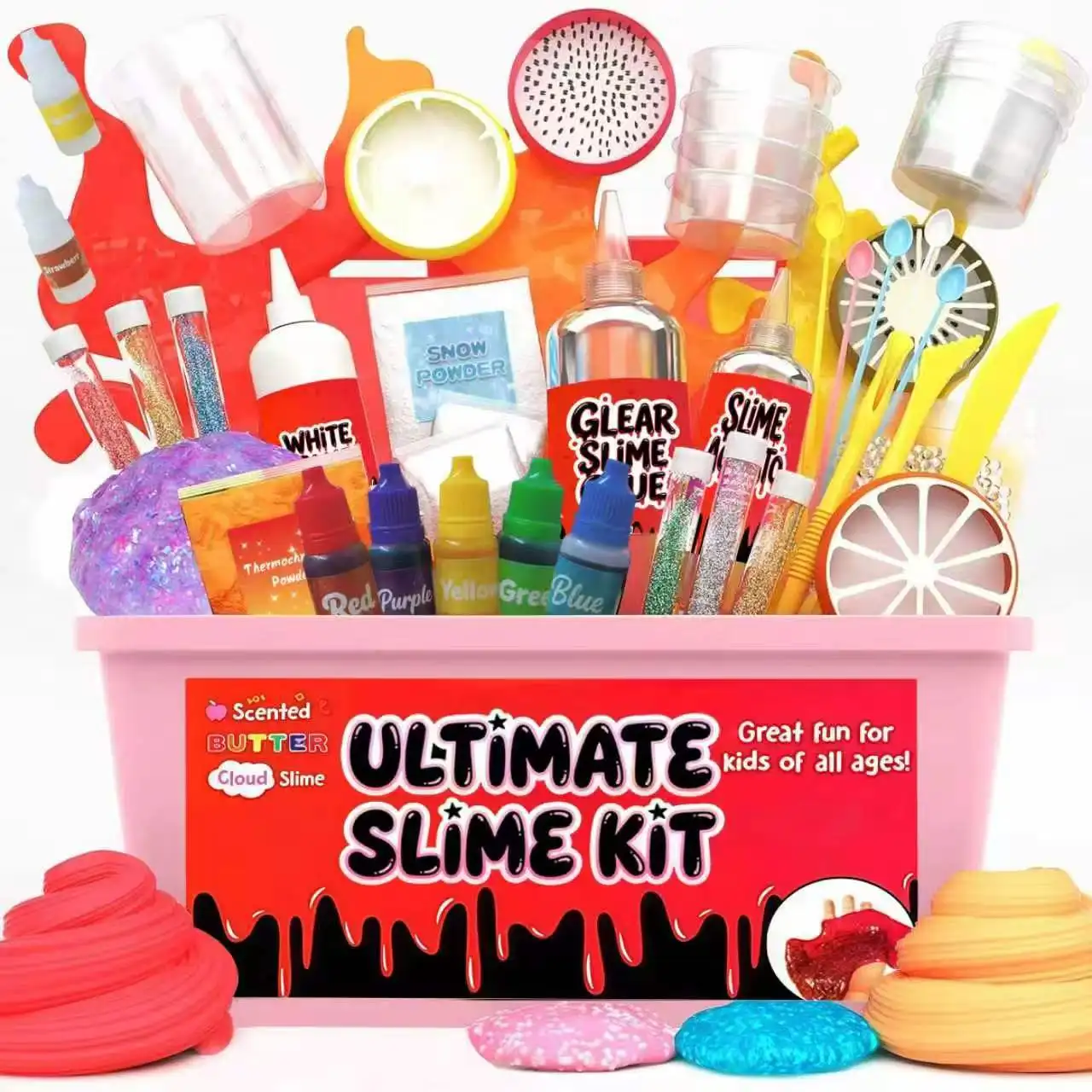 Ultimate Slime Making Kit Kids DIY Handmade Set with Glue Pigment Glitter Powder Tools Creative Craft Toy Gift