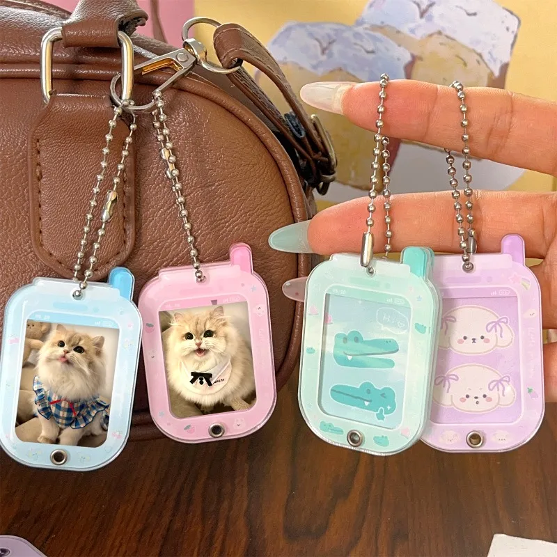 الاكريليك الشريحة إطار صور المفاتيح غطاء بطاقة الصور 1 بوصة المشاهير K-pop حامل صور لطيف الملحقات المنظم مع سلاسل #6