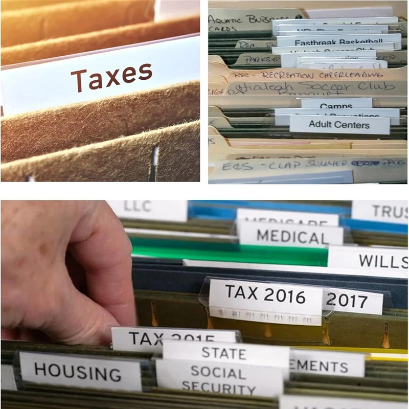 A35Q-50 Pieces Hanging File Folder Labels With 50 Inserts, 2 Inch For Hanging File Folder Labels Hanging File Labels