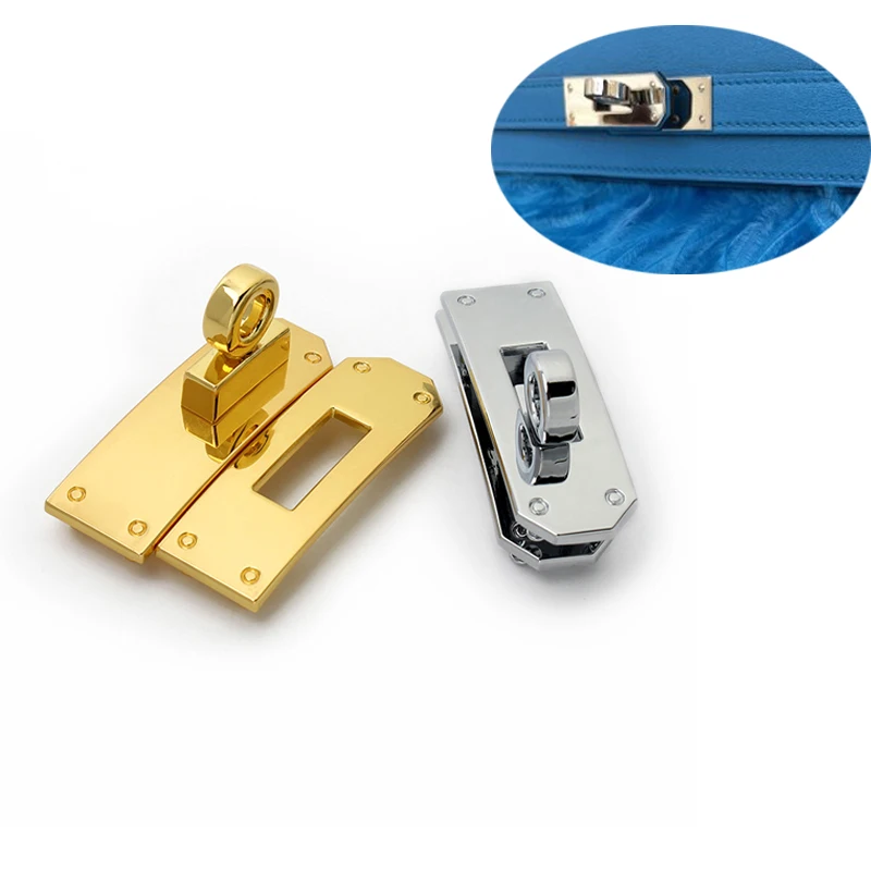 2PCS High-grade Metal Wallet Shoulder Bag Leather Twist Lock Fashion Bag Rectangular Eyelet Turn Lock Hardware Accessories