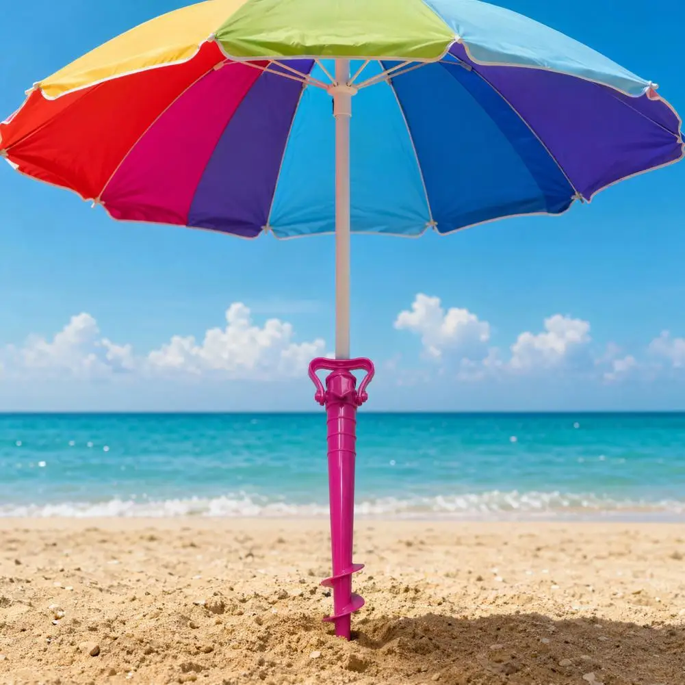 2Pcs Umbrella Base With Ground Stake, Secure Screw-in Spiral Stand, Heavy-Duty Outdoor Yard Holder