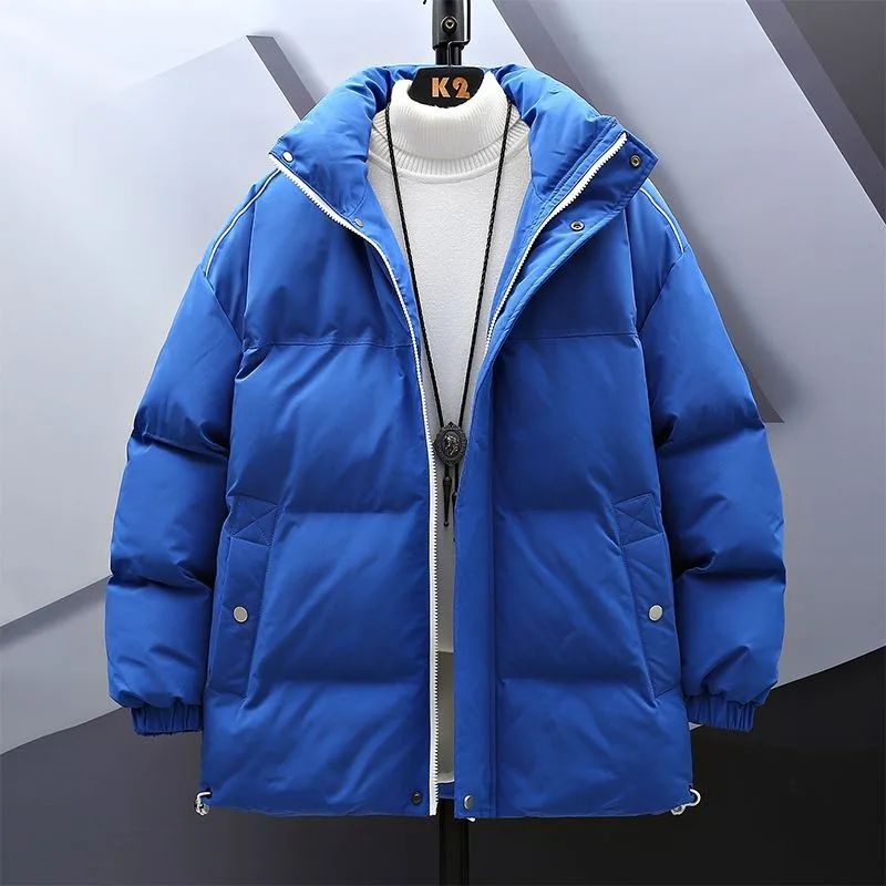 2023 New Men Down Cotton Coat Winter Jacket Short Loose Leisure Parkas Thicken Warm Trend Outwear Lovers Student Overcoat