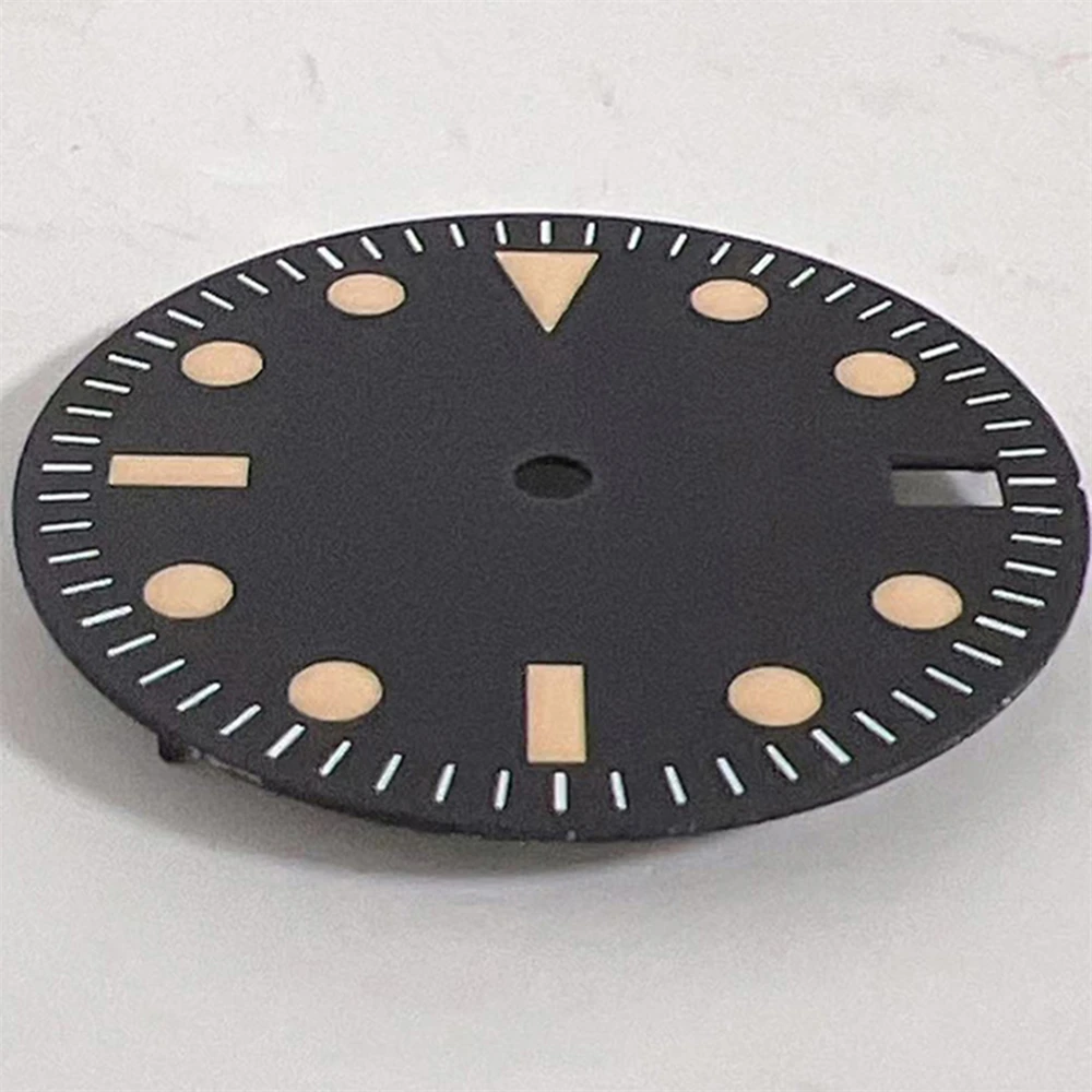 28.5mm Single Calendar Green Luminous Dial Replacement 6-Pin Feet Position Dial for NH35/NH36 Movement Accessories