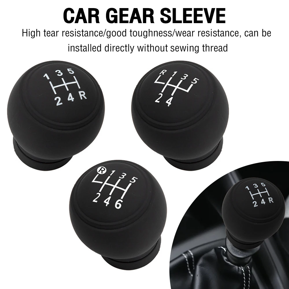 Car Silicone Gear Shift Knob Cover Gear Head Protective Case Anti-Slip Grip Wear-Resistant Gear Rod Cover Car Interior Decor