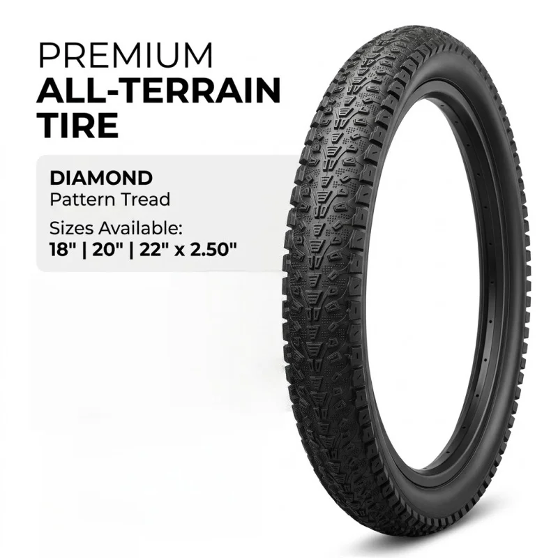 2PCS Bike Tires 18 20 22 X 2.50 Diamond Tread Wide Bicycle Outer Tyre for BMX E-Bike Folding Kids Cubiertas Bicicleta Pneu