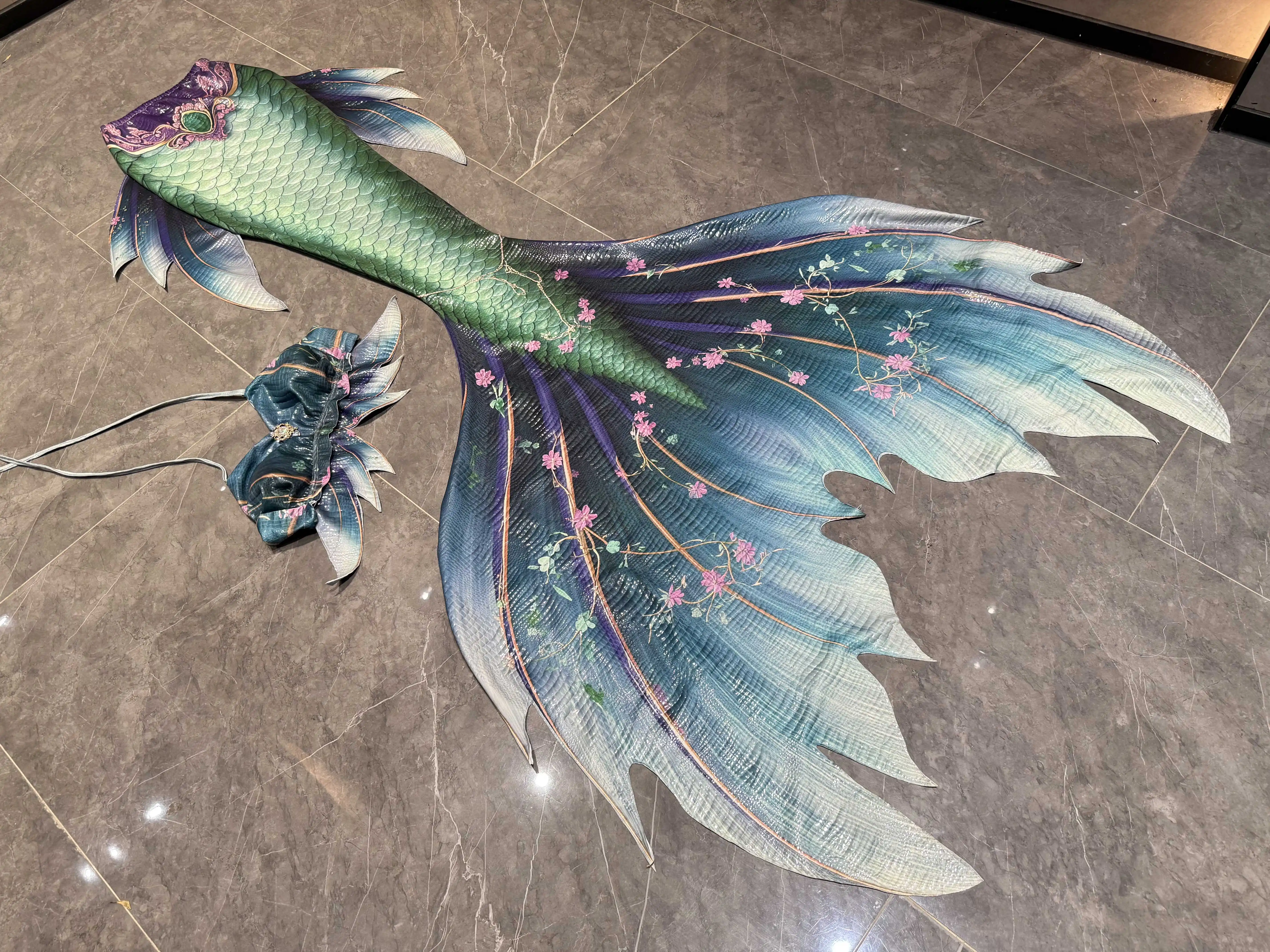 ملبورن زهر الكرز حورية البحر الكبار الذيل تنورة حوض السمك الغوص ملابس السباحة أداء الرماية #6