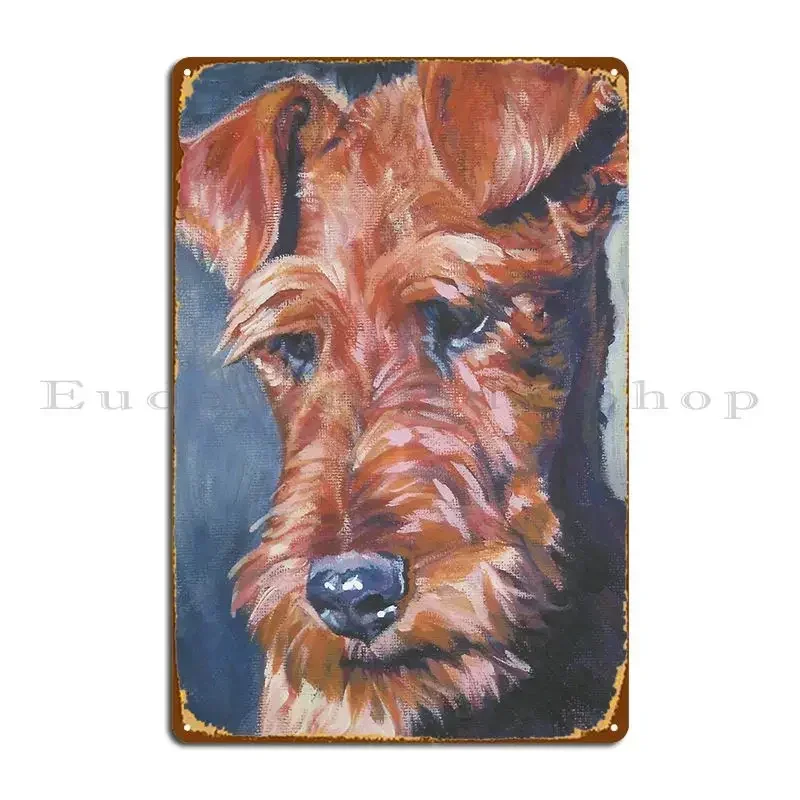 Irish Terrier Fine Art Painting Metal Sign Printing Club Party Create Vintage Garage Tin Sign Poster