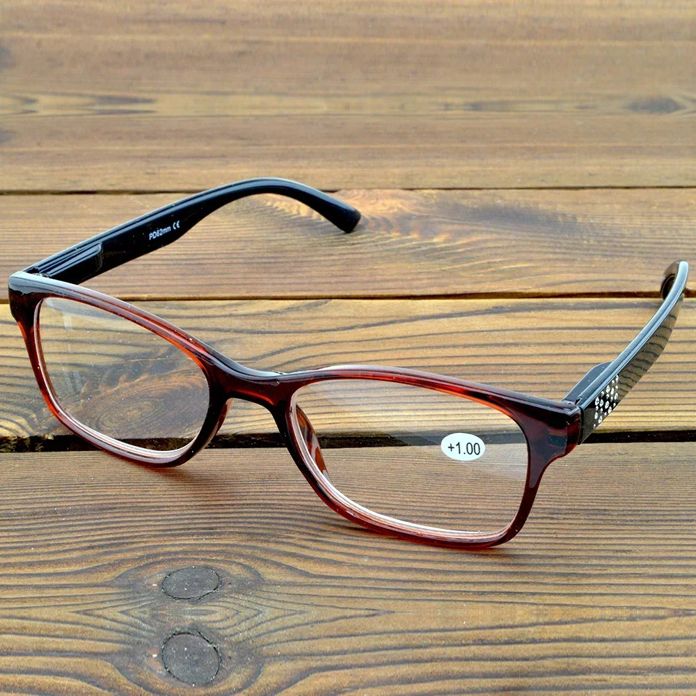 

Clara Vida Rectangle Brown Frame Women Glasses Handcrafted Eyeglasses Reading Glasses +0.75 +1 +1.25 +1.5 +1.75 To +4