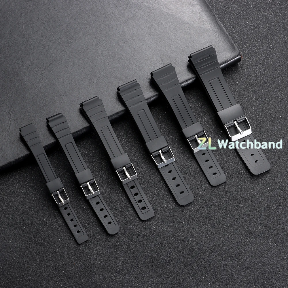 12/14/16/18/20/22mm Silicone Strap for Casio W800H A158/168 AE1200/1300 F91W F84 Rubber Watchband Men Women Bracelet Accessories view 4