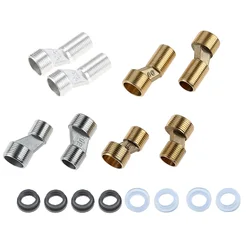 2Pcs Adjustable Kitchen Bathroom Shower Faucet Adapter Brass&Stainless Steel Wall Mounted Replacement Angle Valve S-unions Parts