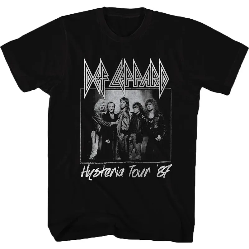 

Def Leppard Hysteria T-Shirt Men's and Women's Short Sleeve Retro Metal Band Y2k Tops Brand T-shirt Men Clothing Streetwear