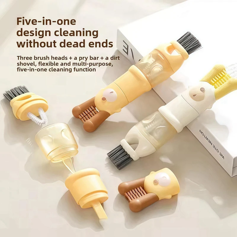 Escova de maquiagem para copo de água, escova multifuncional para limpeza de tampa de copo, ferramenta especial para garrafa de limpeza