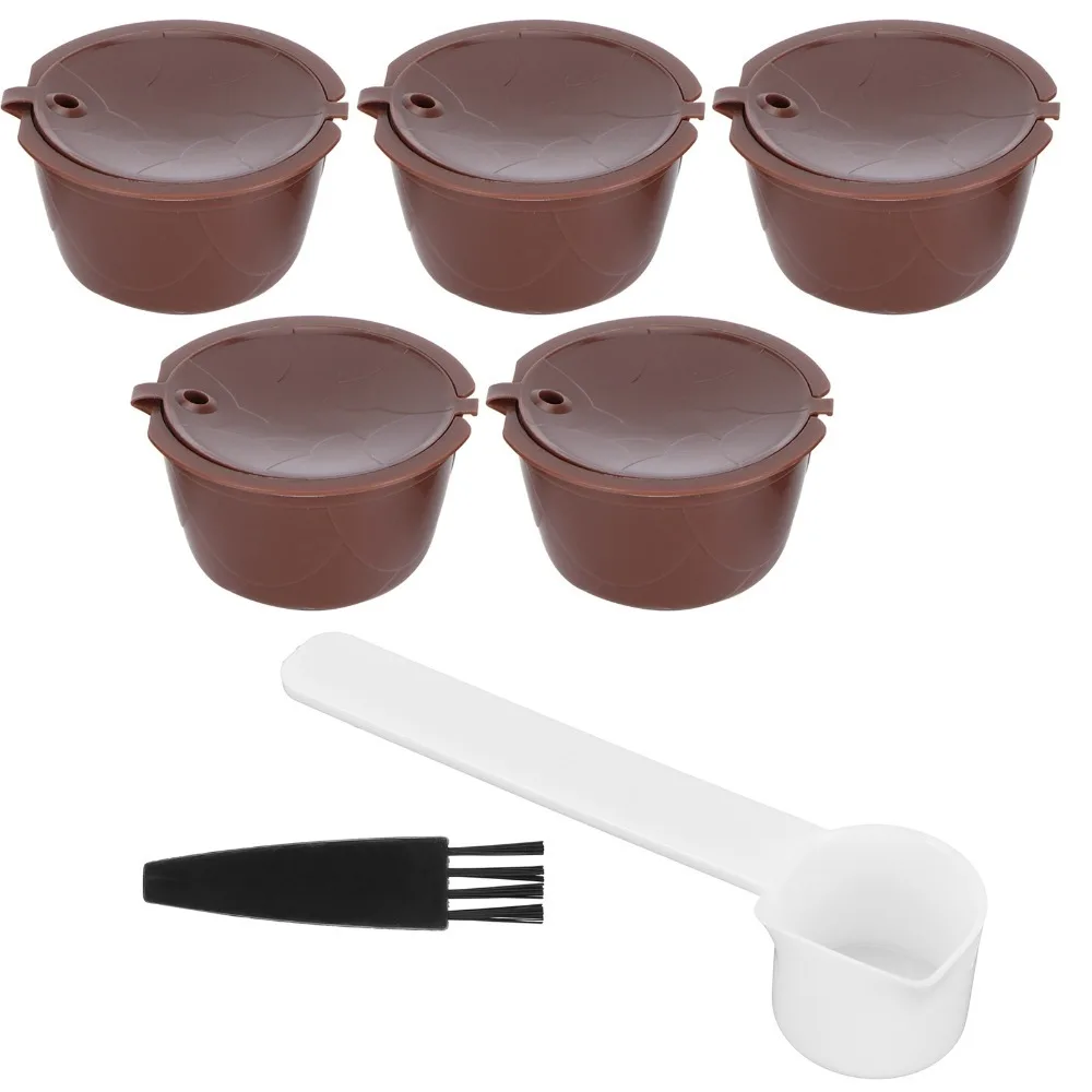 Food-Grade Material Reusable Coffee Capsules Reusable Design Refillable Structure Coffee Capsule Filter Kit Set Of 5 Cups