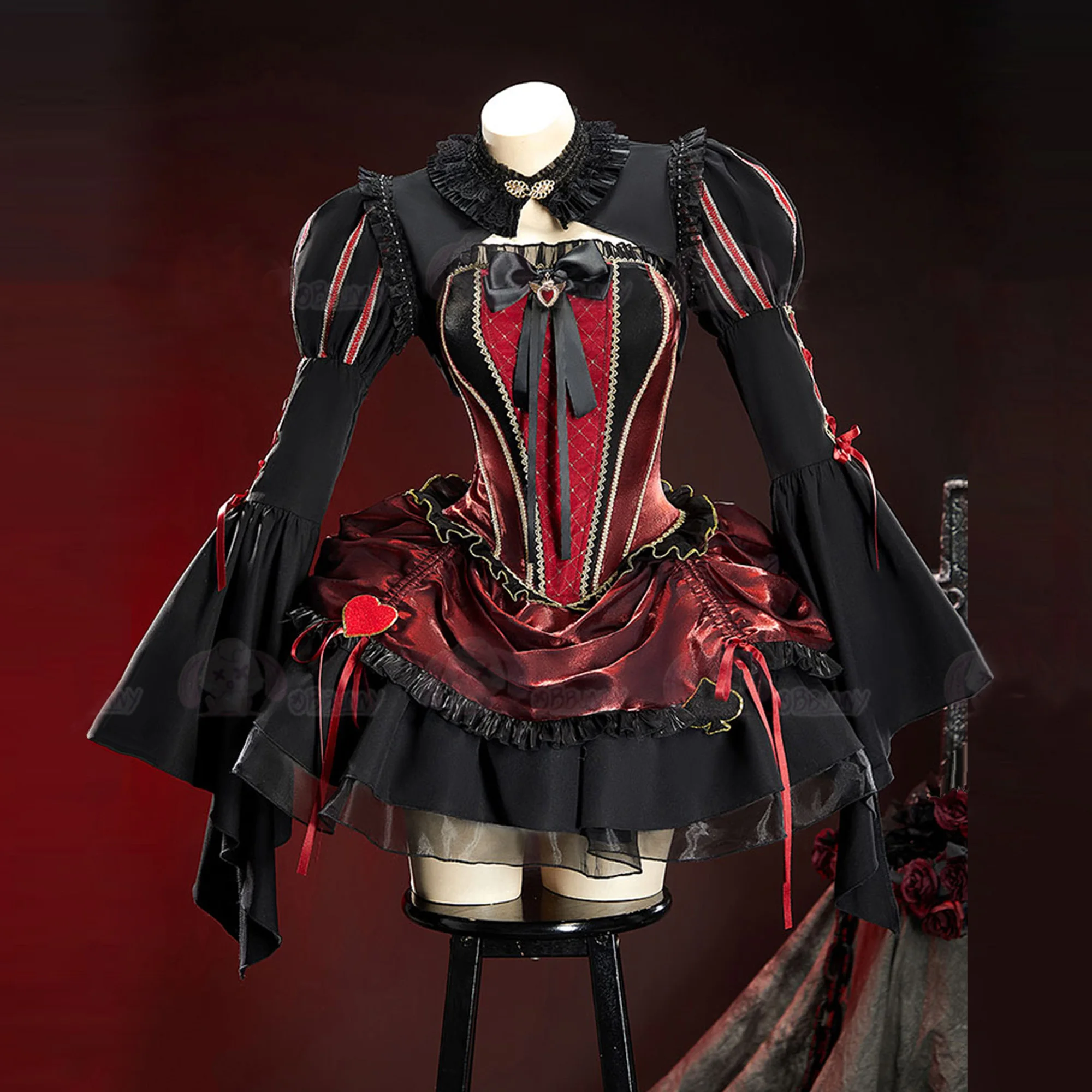 

Halloween Witch Alice In Wonderland Cosplay Dress Queen of Hearts Costume Women Gothic Corset Dress Suit Carnival Party Clothes