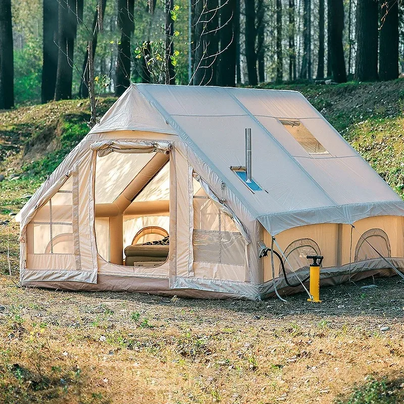 Grandes barracas infláveis para acampamento ao ar livre conjunto completo de equipamentos para proteção solar ao ar livre abrigo noturno proteção contra chuva