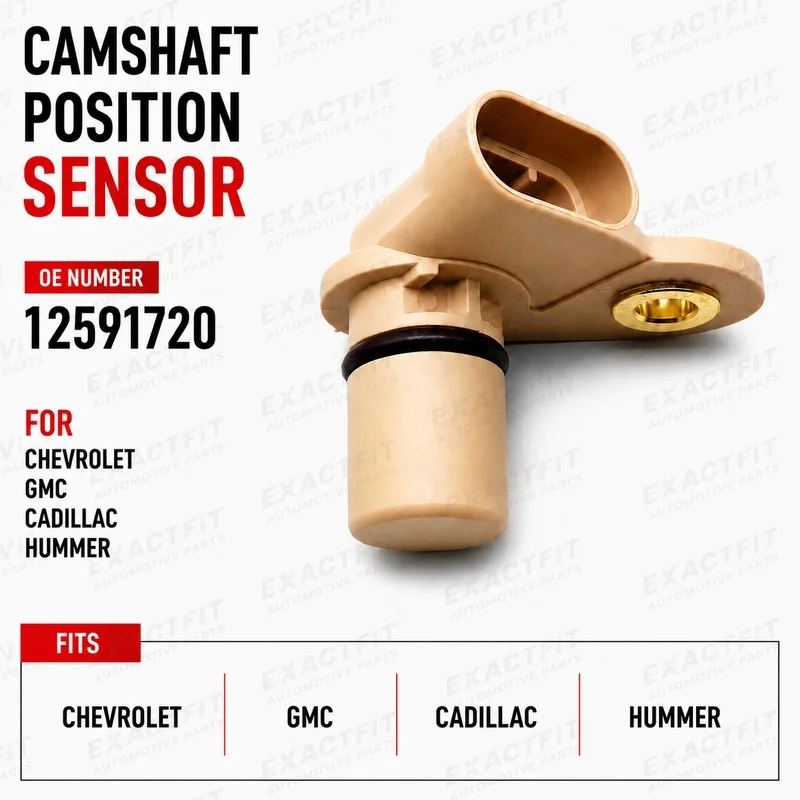 12591720 Camshaft Position Sensor for Chevy GMC Cadillac Hummer Buick 2004-2020 OE 12568983 3-Pin PC620 Flange Mount