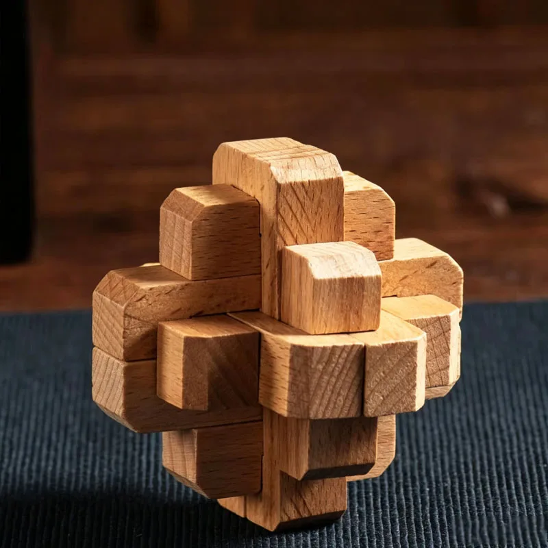 LuBan Lock Hui Shou 3D Wooden Interlocking Brain Teaser Puzzles Adults Kids Very Difficult IQ Challenge Mind Educational Toys
