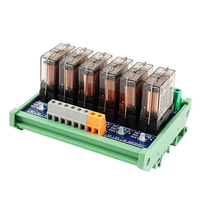Foshan 6-Channel Transparent Hongfa Relay Module 16A 1NO 1NC 24VDC Electromagnetic Relays for Parking System