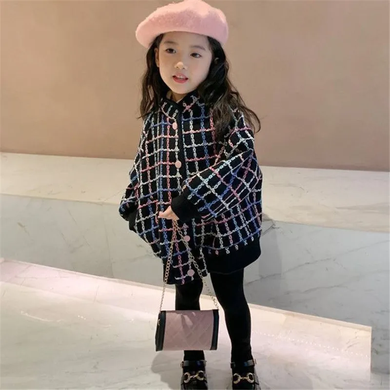 Girls Kids Woolen Coat Jacket Overcoat 2023 Cool Warm Thicken Winter Cotton  Windproof Plus Size Children's Clothing