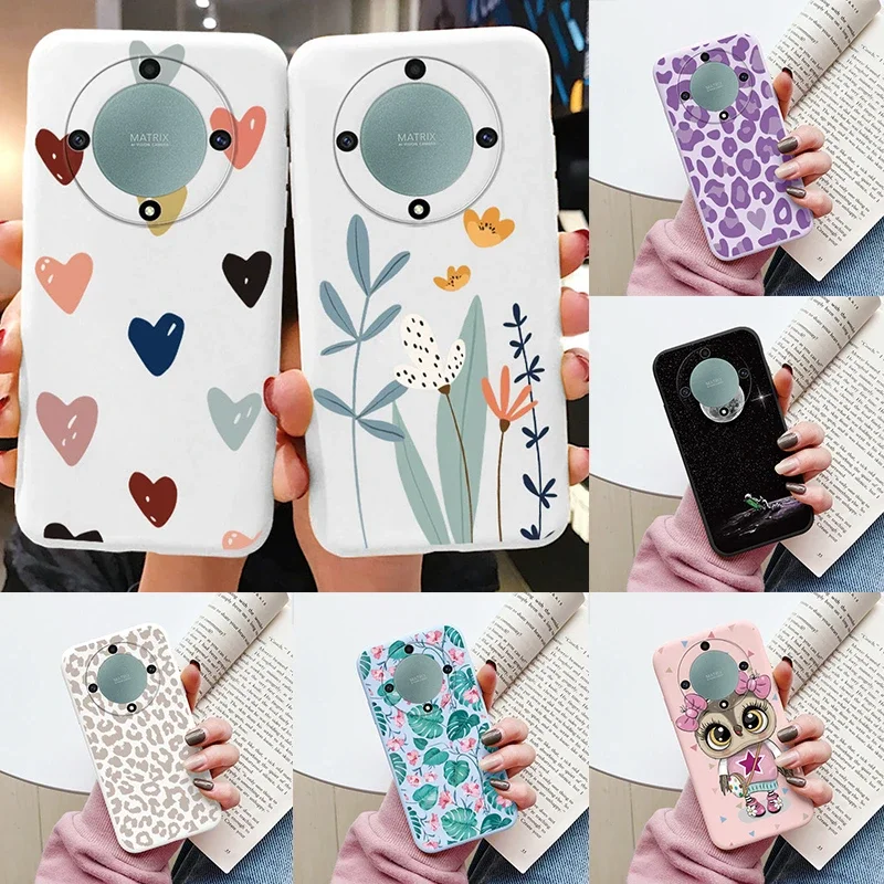 Love Heart Daisy Flowers For Honor X9a X9b X9 Magic5 Lite 5G Magic 6 5 4 Lite Case Silicone Soft Cute Cartoon Fundas Capa Shell