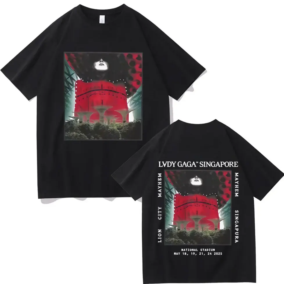 

Lady Gaga The Mayhem Ball Tour 2025 T-shirt Men Women Clothing Gothic Fashion T-shirts High Quality Cotton Short Sleeve T Shirt