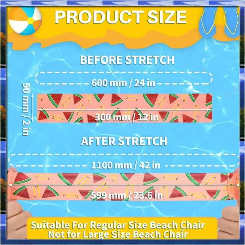 AS59 - أربطة مناشف الشاطئ، 10 أربطة مناشف لكرسي كراسي الرحلات البحرية على الشاطئ مقاس 12 × 2 بوصة لعقد منشفة الشاطئ في الصيف