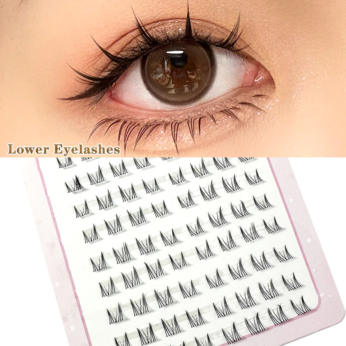 10 行 5-7 ミリメートル空気下まつげ妖精偽まつげセグメント化されたナチュラル下まつげマンガ下まつげメイクまつげメイクアップツール