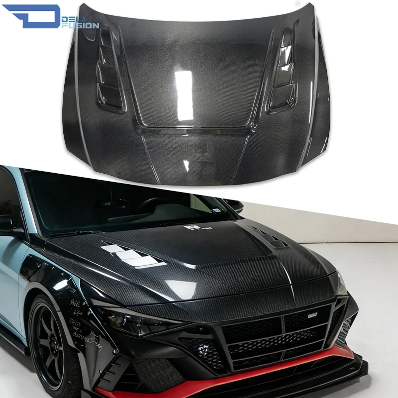 

Для Hyundai Elantra Avante N CN7 2021-2023: Вентилируемый капот DLF2 из углеродного волокна (CF), аксессуары для автомобиля