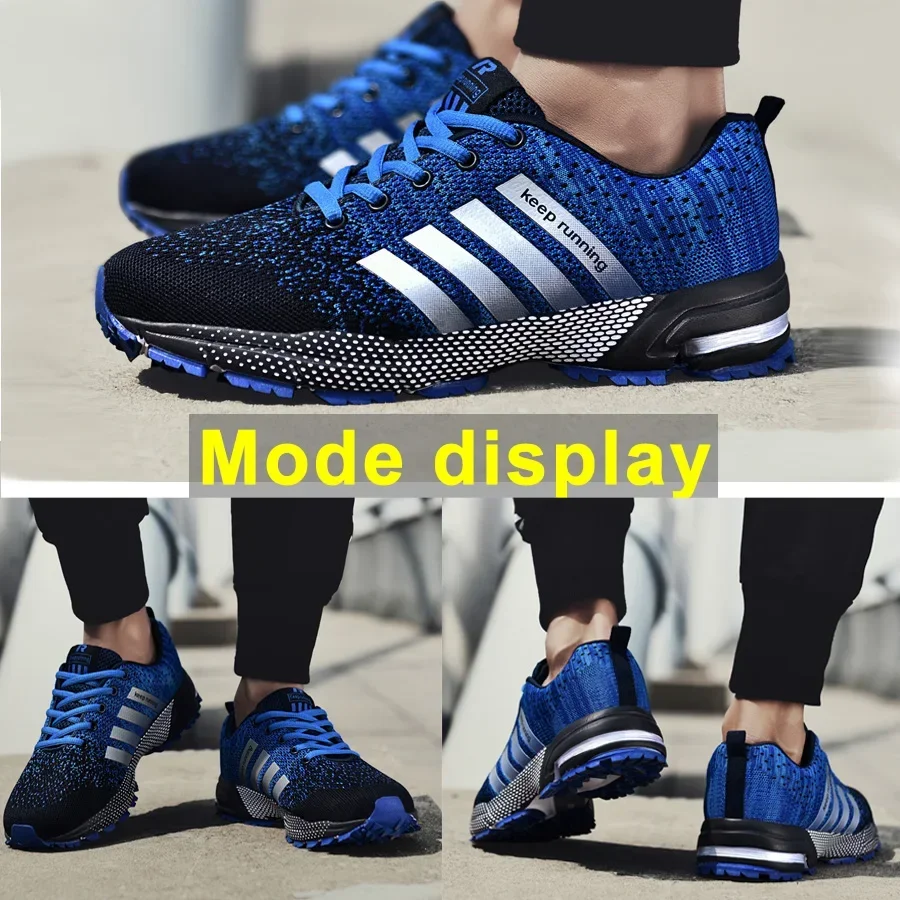 Zapatillas de deporte para hombre, zapatos cómodos antideslizantes, estables, con absorción de impacto, ligeros, de malla transpirable, informales