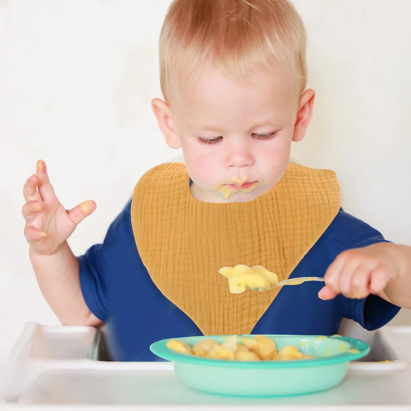 

Baby Bib Cotton Soft Drooling Infant Teething Feeding Bib Snap Button Adjustable Breathable Baby Eating Supplies