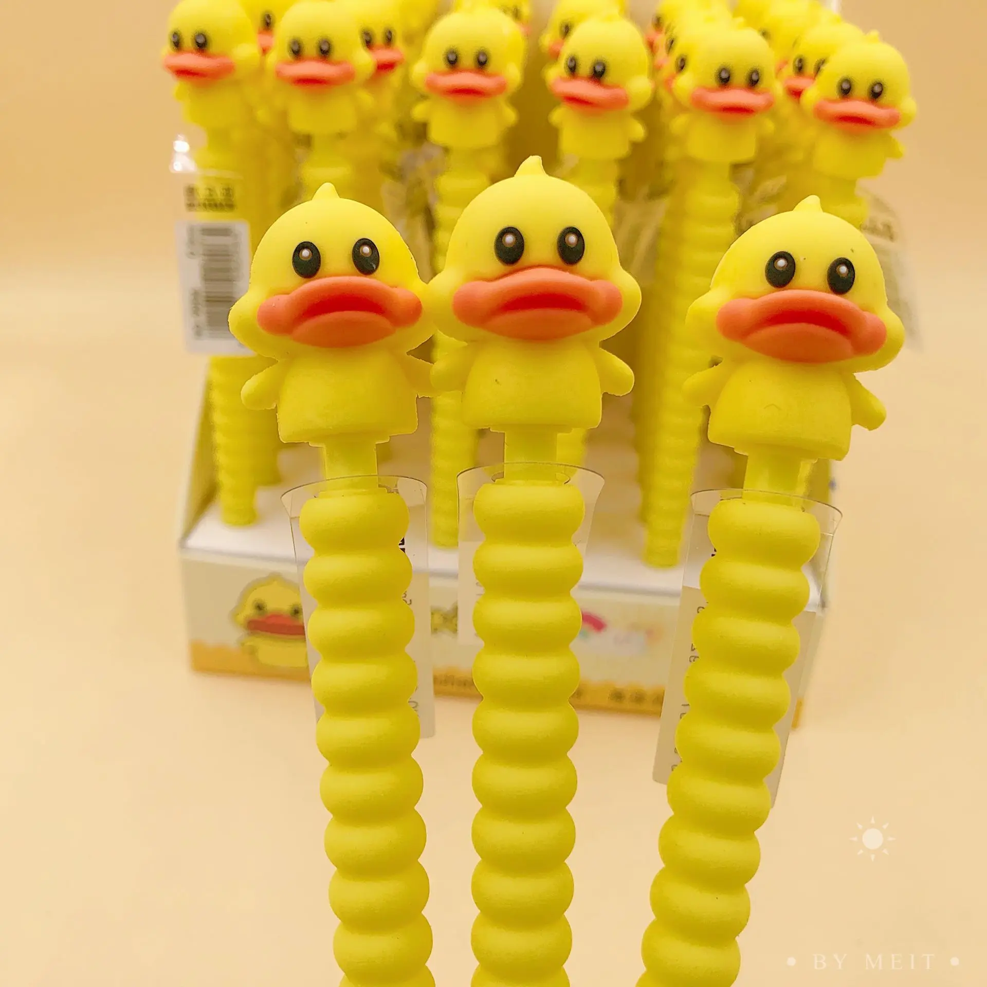 36 pcs/lot Kawaii Yellow Duck Mechanical Pencil Cute 0.5MM Automatic Pens For Kids Students Gift School Office Supplies