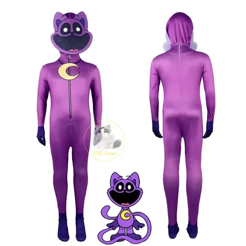 Premium Outfit Anime creatures cosplay costumes smiling cat nap catnap Accion jumpsuit Zentai Halloween Carnival party d view 2