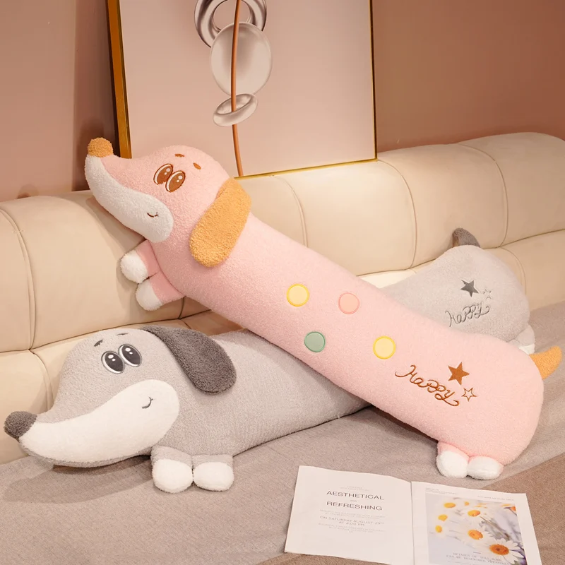 80cm kawaii gigante longo dachshund travesseiro de pelúcia macio animais de pelúcia brinquedos dos desenhos animados babys acompanhar boneca de dormir para meninas presentes