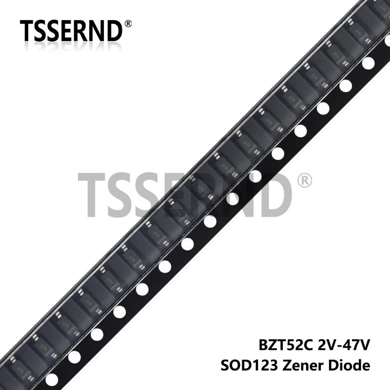 100pcs SOD-123 1206 SMD Zener Diode BZT52C 4V7 5V1 2V 2V2 2V7 3V3 6V2 8V2 9V1 10V 12V 15V 18V 20V 22V 24V 27V 30V 33V 39V 47V