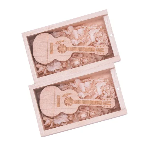 Imagen 2 del producto Pendrive de madera personalizado para guitarra, unidad flash usb, 4GB, 16GB, 32GB, 64GB, 128GB, logotipo gratis, 50 unidades por lote