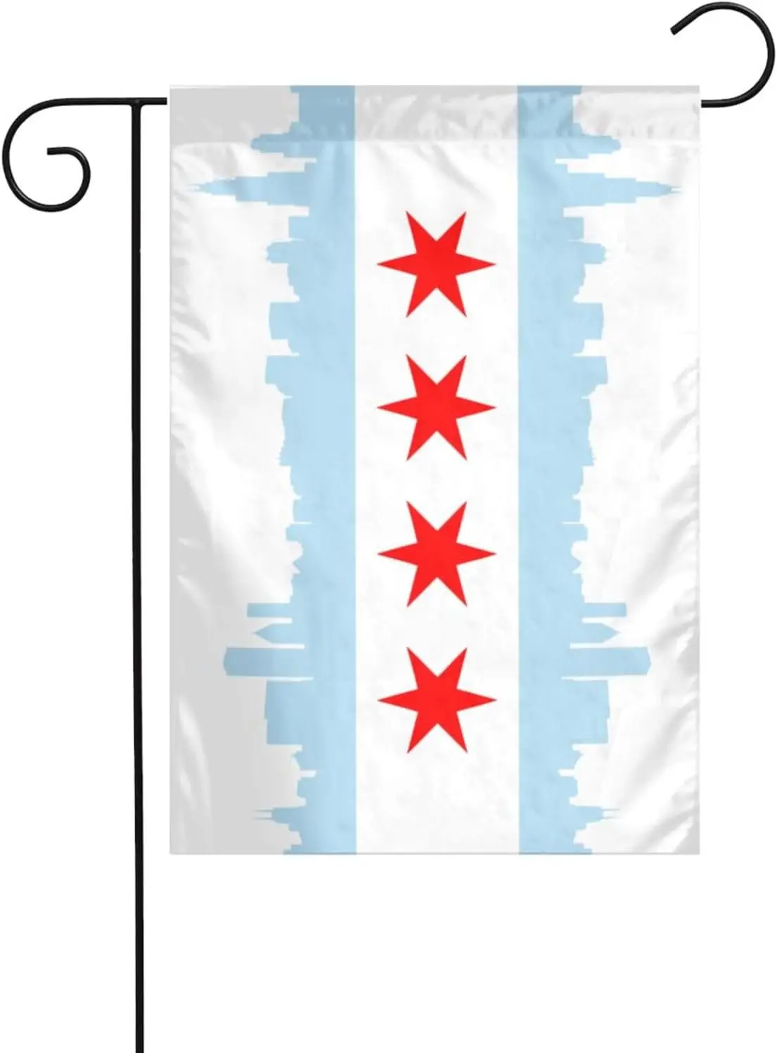 Chicago City Garden Flag 12 X 18 IN with 2 Brass Grommets Large Yard Outdoor Flag For Lawn Patio Yard Garden Home Outdoor