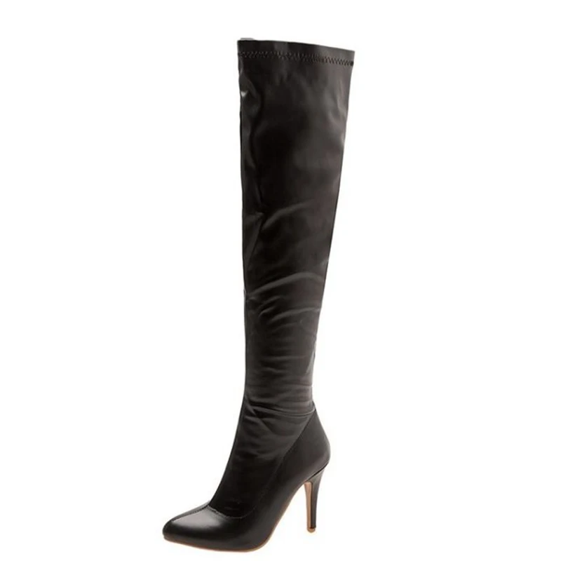 REAVE CAT Over Knee High Boots Pointed Toe Thin Heels 32-48 Black White Yellow Sexy S2728