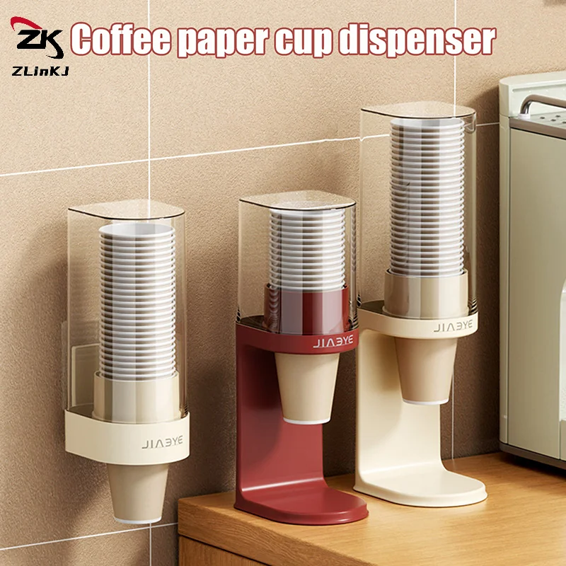 (ZYDD01) 1Pc Wall-mounted Plastic Water Dispenser Paper Cup Holder Disposable Cup Container Paper Cup Frame Home Organizer view 3