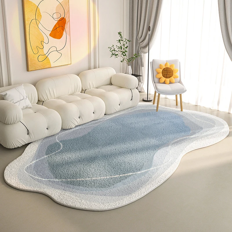 

Home Modern Irregular Large Area Living Room Carpet Shaped Light Luxury Cloakroom Decorative Carpets Thickened Plush Bedroom Rug