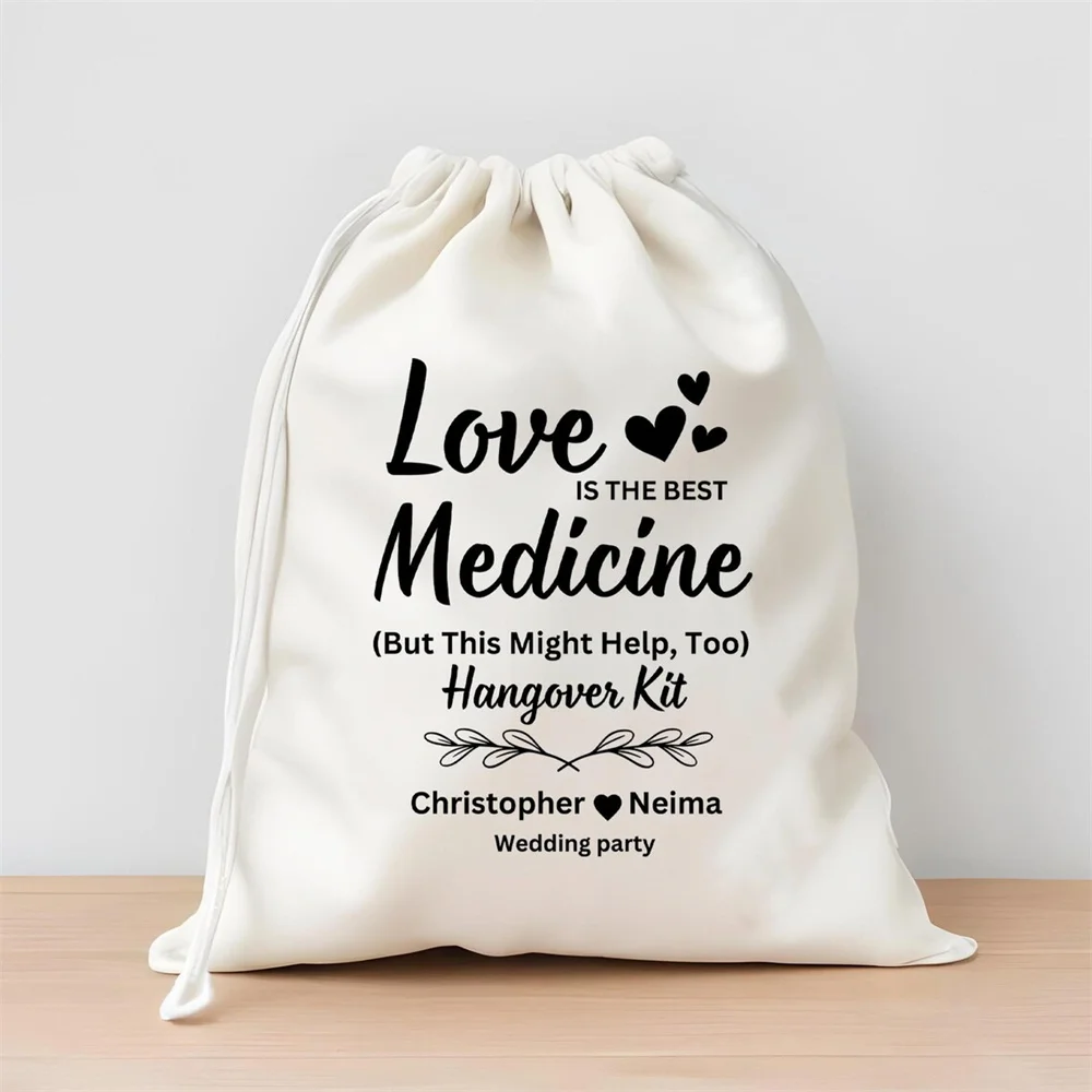 25pcs Custom Hangover Survival Kit Favor Bags - Love Medicine Kit Bags - Personalized Medical Pouches - Custom Name Birthday Par