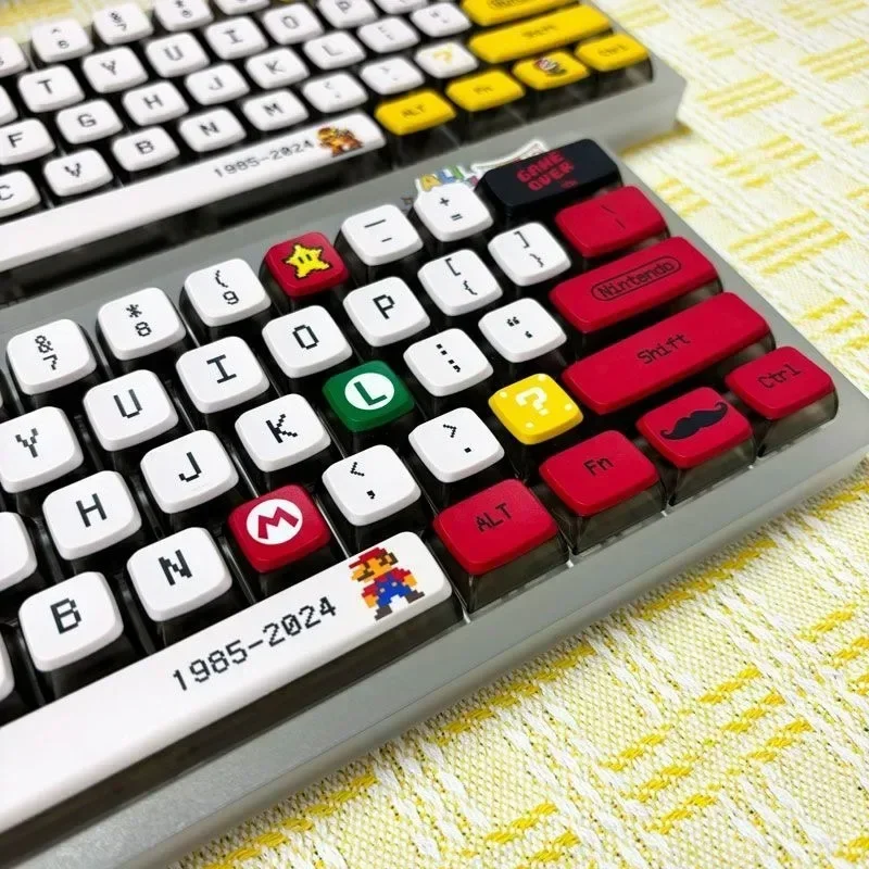 MINISO MARIO SAX Keycaps Keyboard Caps for Mechanical Keyboard Stylish PBT Gaming Style Keyboard Decorative Keycaps Gifts