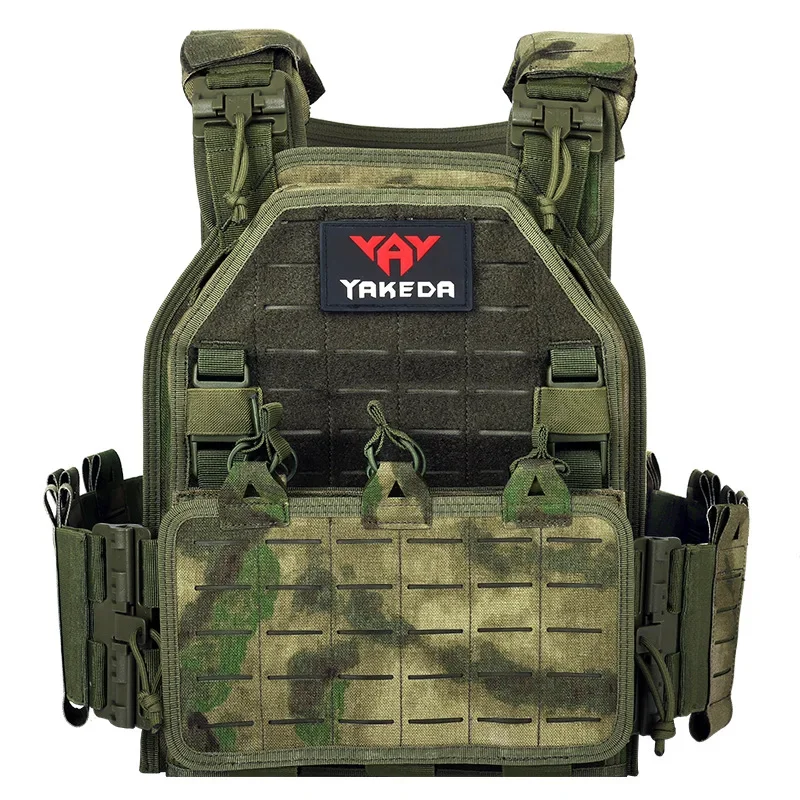 Imagem -02 - Yakeda-outdoor Caça Colete Tático Porta-chapas Protetor Ajustável Airsoft Equipamento de Combate