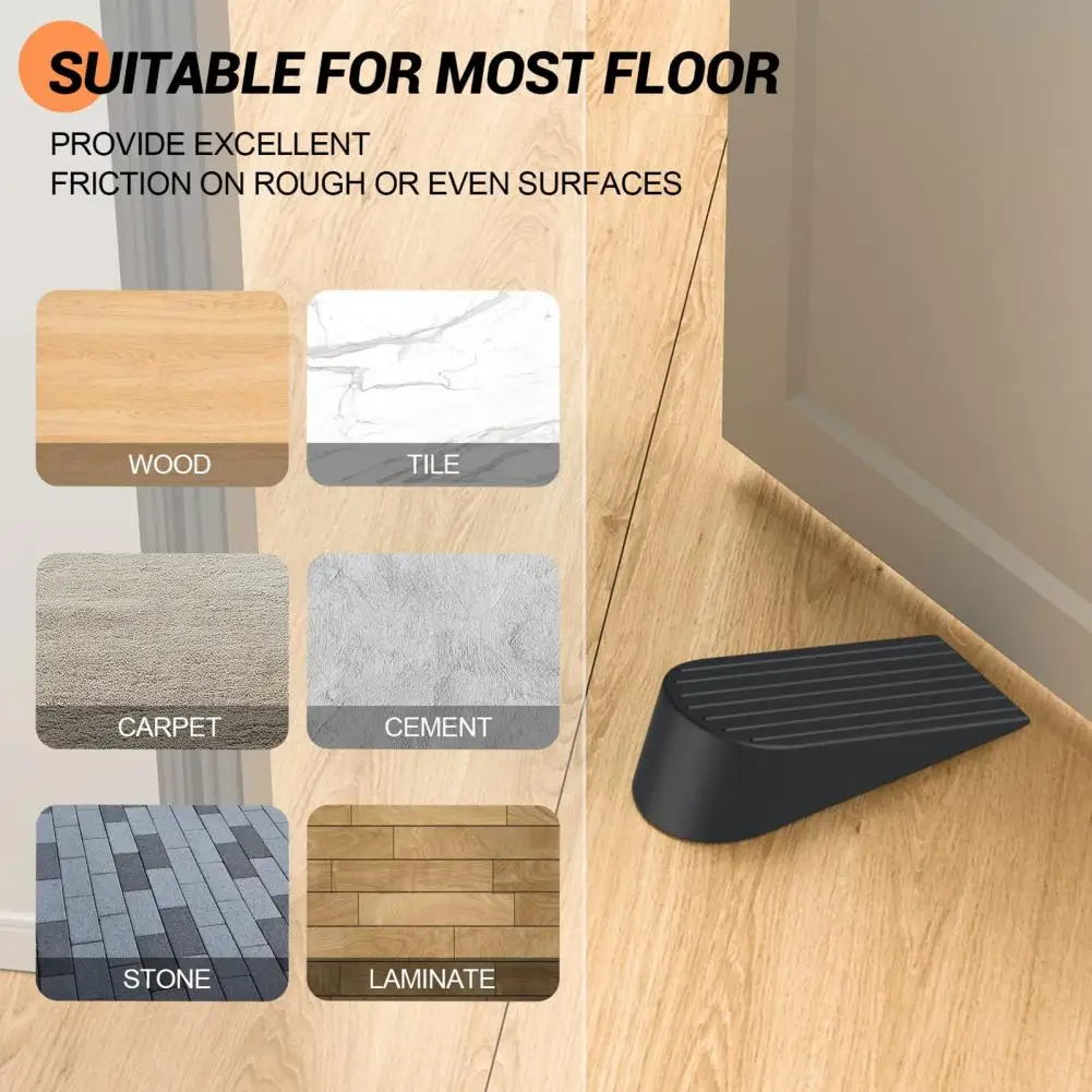 Big Door Stoppers Rubber Wedge Non-slip Rubber Door Stopper Stackable Prevents Doors from Closing High Load-bearing Door Stopper - view 3