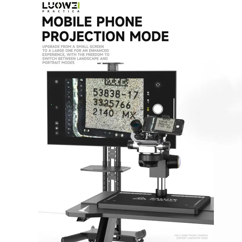 

Luowei LW-318 Aluminum Telescopic Adjustable Microscope Eyepiece Fixture Phone Holder Can Be Adjusted In Multiple Directions