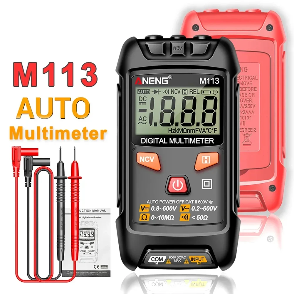 M113 Pocket Portable Multímetro Tester 1999 Counts Mini Multimeter CAT II 600V AC/DC Voltage Auto Machine Multitester Tool