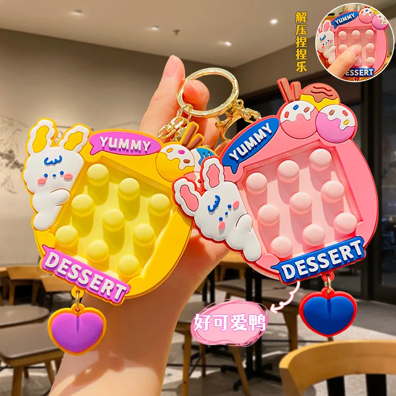 

Creative Cartoon Rabbit Beans Squeeze Toy Keychain Pendant Children's Stress Relief Toys Handheld Mini Pinch Music Fidget Toys