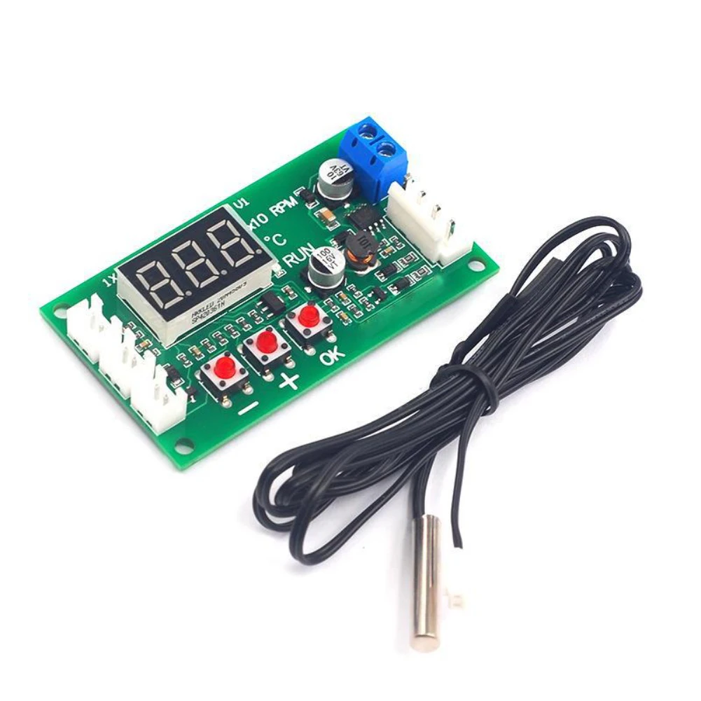 لوحدة التحكم في سرعة مروحة المحرك PWM DC1248V مع مسبار للمراوح الصناعية توفر وظائف دقيقة للتحكم في درجة الحرارة والسرعة