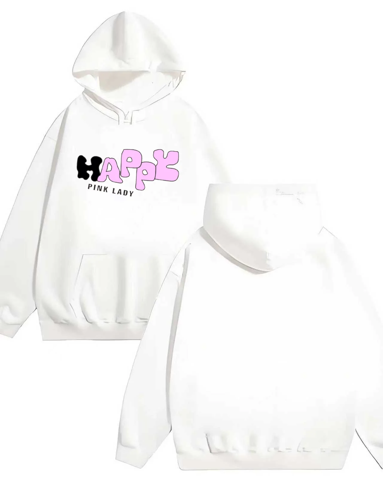 

The new 2025 stylish and simple style loose and comfortable 330G heavy duty hooded sweatshirt trendy happk letter print
