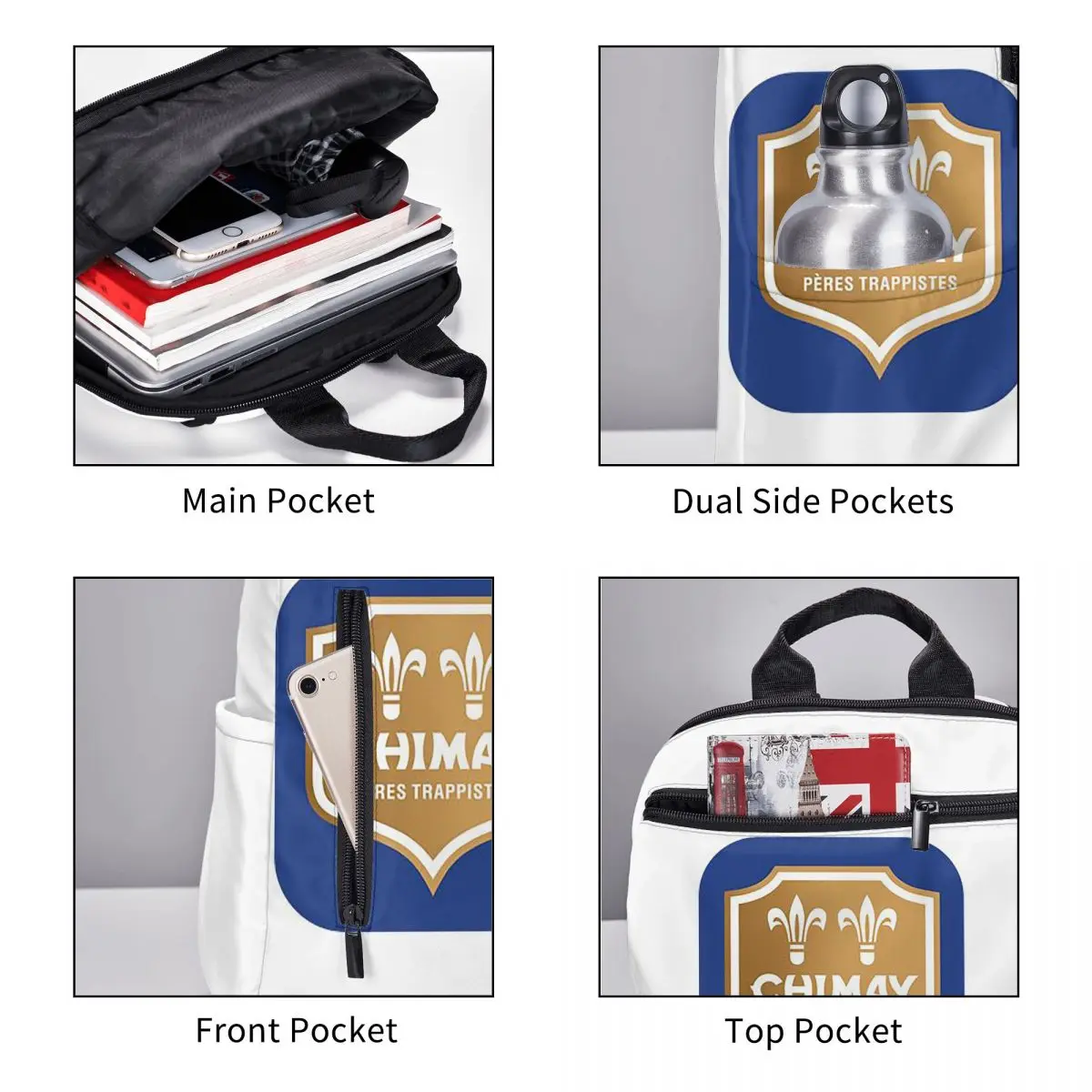Chimay Logo Backpack Student BookBag Kids School Bag Computer Shoulder Bags Boys Girls - view 3