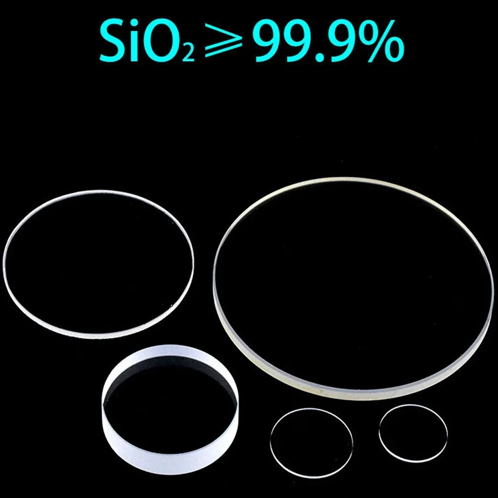 Round 0.3/0.4/0.5/1/1.5/2/3mm Quartz Glass high-temperature resistant optics Plane Window Transparent Scientific Research